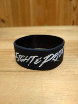 AA= FIGHT & PRIDE RUBBER WRIST BAND (ブラック×ホワイト、オレンジ)