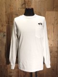 AA= PIG EMBROIDERY POCKET LONG SLEEVE TEE (WH)